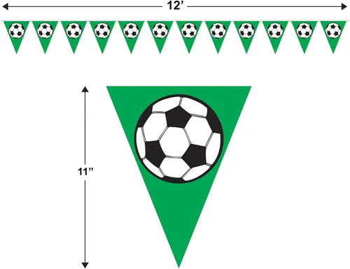 Miniatura 2 de Beistle Banderín de balón de fútbol, 10 pulgadas por 12 pies