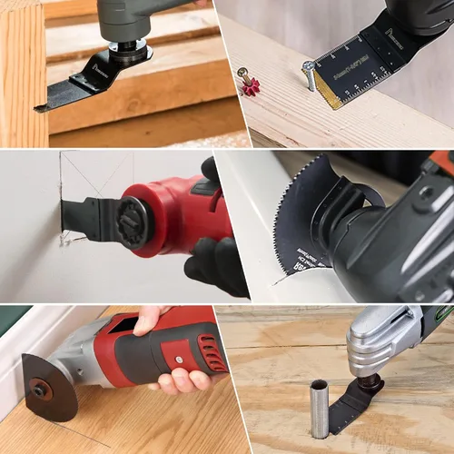 Miniatura 6 de MAZING 36 hojas de sierra oscilantes, cuchillas multiherramienta, cuchillas multiherramienta de liberación rápida para madera, metal y plástico