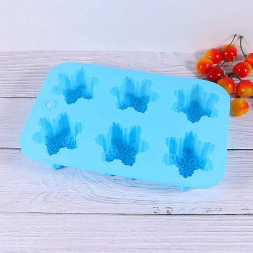 Miniatura 8 de EXCEART Moldes de silicona para tartas, moldes de silicona para jabón de silicona para tartas de copos de nieve, moldes de Navidad hechos a mano