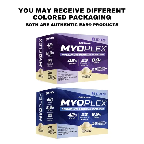 Miniatura 6 de EAS Original Myoplex Maximum Muscle Builder, mezcla de proteínas de reemplazo de comidas, mezcla de proteínas de calidad, 1.48 oz de proteína, 20