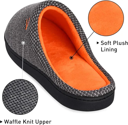 Miniatura 3 de VONMAY Pantuflas de dos tonos para hombre, de espuma viscoelástica, cómodas, ligeras, para interiores y exteriores