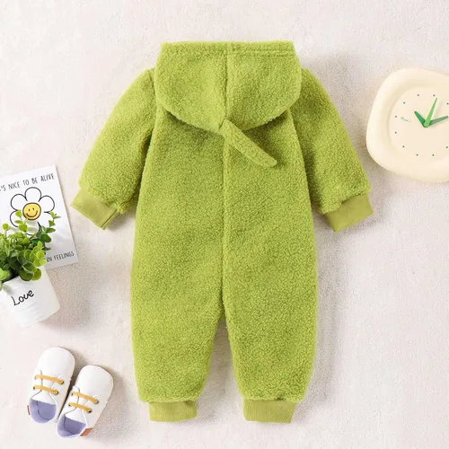 Miniatura 3 de Mameluco de Navidad verde para bebé, mono de forro polar cálido, traje de mi primera Navidad para niña