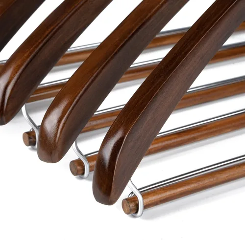 Miniatura 4 de Quality Hangers Perchas de madera hermosas y resistentes para abrigos, perchas curvas, ideales para viajeros, colgador resistente con barra