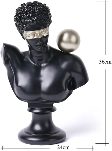 Miniatura 6 de Estatua griega de busto abstracta, escultura moderna, regalo para el hogar, centro de mesa para estantería, escritorio, oficina, negro, 13.8 pulgadas