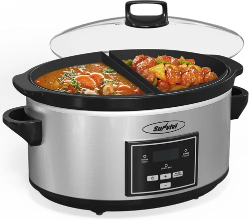 Miniatura 18 de Sunvivi Olla de cocción lenta de 3 cuartos de galón y mini calentador de alimentos con 3 ajustes de calefacción, olla de cerámica extraíble, tapa