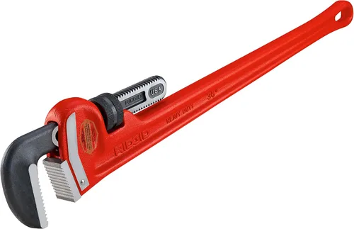 Miniatura 17 de RIDGID 31030 - Llave de tubería recta de servicio pesado, llave de fontanería resistente de 24 pulgadas con hilos autolimpiantes y mordazas