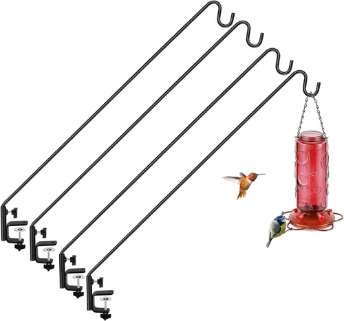 Miniatura 17 de ERYTLLY 2 Paquetes de Ganchos de Cubierta Resistentes Montados en Pared, Gancho de Cubierta Extensible y Ajustable para Colgar Comedero de Pájaros
