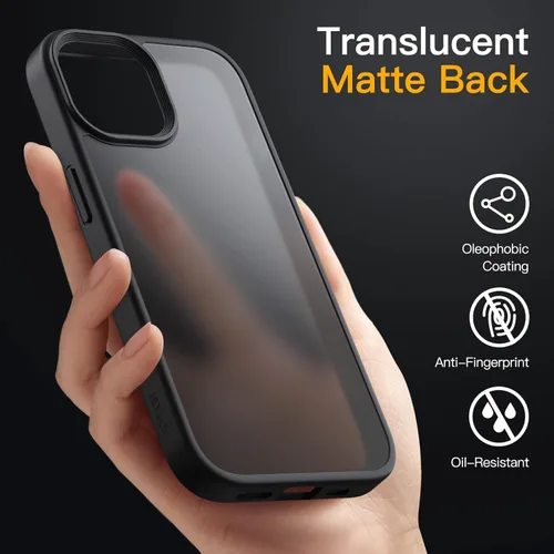 Miniatura 4 de JETech Funda mate para iPhone 13 de 6.1 pulgadas, a prueba de golpes, protección contra caídas de grado militar, cubierta trasera translúcida
