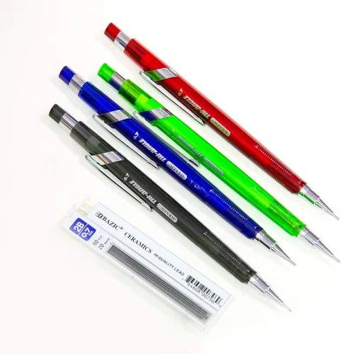 Miniatura 6 de BAZIC PRODUCTS Lápiz mecánico Tri-Angle de 0.028 in, agarre suave, recarga de lápices de cerámica 2B, borrador sin látex, para dibujar dibujo