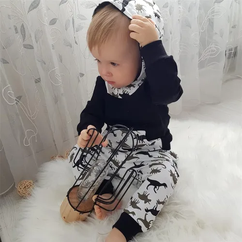 Miniatura 3 de Conjunto de sudadera con capucha y pantalones, de manga larga, con varios diseños, para bebé o niño