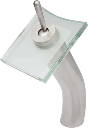Miniatura 6 de Novatto GF-011ORB-C - Grifo cuadrado de cascada de una sola palanca, bronce aceitado/vidrio transparente