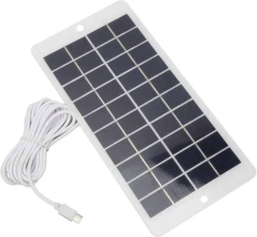 Miniatura 9 de Panel solar, 10W 5V Panel Solar Tipo C Salida Panel de Carga Solar Portátil para Teléfono de Carga de Monitoreo de Seguridad