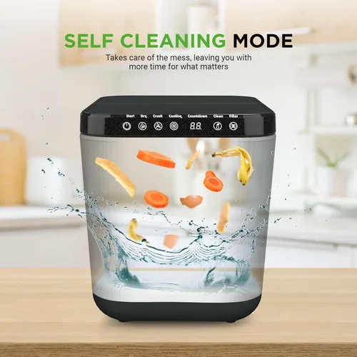 Miniatura 3 de Nutrichef Compostador eléctrico de cocina de 3 litros – Material orgánico de compostaje y restos de comida Papelera automática de abono para Gris