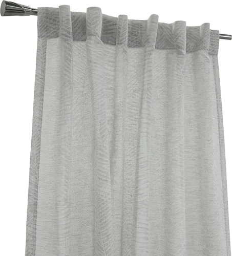 Miniatura 3 de Loft Living Troy - Cortina estampada de lino sintético con doble cabecera, 52 x 84 pulgadas, color gris
