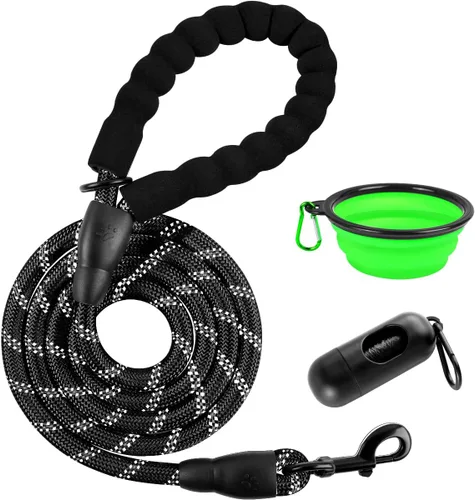 Miniatura 28 de BARKBAY Correas de perro para perros grandes, correa resistente de 4/5/6 pies con cómodo mango acolchado e hilos altamente reflectantes para perros