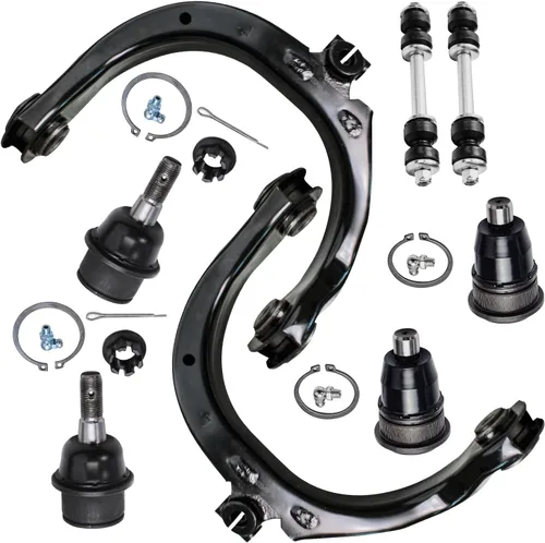 Miniatura 344 de Detroit Axle - Kit de brazos de control de extremo delantero de 8 piezas para Dodge Dakota 00-04, Durango 00-03, 4 brazos de control superior e