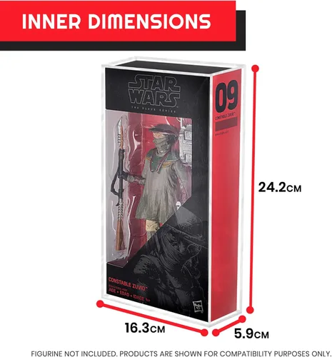 Miniatura 6 de EVORETRO Estuche de exhibición para figuras de acción de Hasbro Star Wars Black Series de 6 pulgadas - 2 paquetes - Acrílico transparente grueso