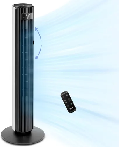 Miniatura 10 de LEVOIT Ventilador de torre inteligente de 42 pulgadas para dormitorio, motor de CC, oscilante con velocidad silenciosa de 26 pies/s, ventilador