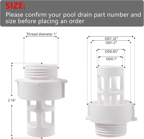 Miniatura 2 de Conector de tapón de drenaje de manguera de jardín para número de pieza de modelo intex 10184