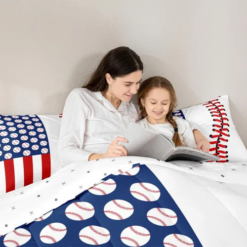 Miniatura 101 de Feelyou Juego de edredón de baloncesto para niñas y niños, juego de ropa de cama con juegos de pelota, decoración de habitación, regalo para amantes