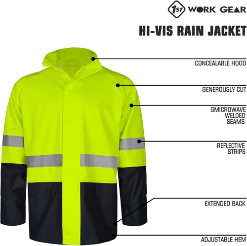 Miniatura 3 de Traje de lluvia para hombre, chaqueta de trabajo impermeable resistente y pantalones con capucha