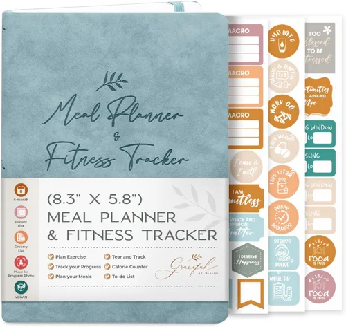 Miniatura 8 de Graceful by Design Planificador de comidas y rastreador de actividad física – Planifica entrenamientos en nuestro diario de fitness para mujeres