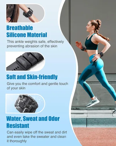 Miniatura 2 de DAILYLIFE Pesas de tobillo, pesas de tobillo ajustables para Pilates para mujeres y hombres, pesas de muñeca, correas de peso para piernas, juego