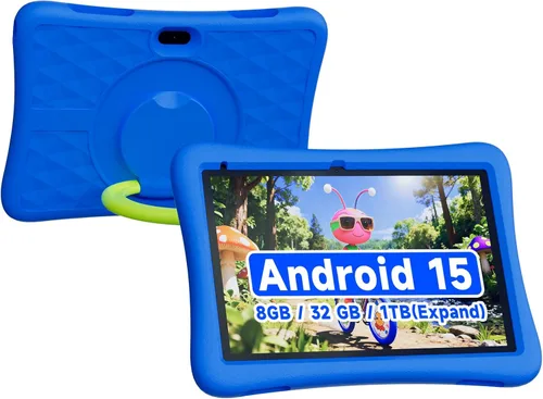 ZZB Tableta para niños de 10 pulgadas, Android 15.0, 8 GB (3+5 extendidos) RAM 32 GB ROM (expandible a 1 TB) Cámara dual de 6000 mAh precargada con