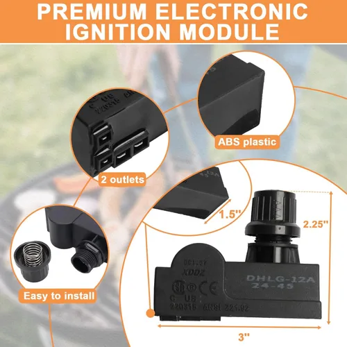 Miniatura 3 de DHLG-12 Kit de Encendedor para Parrilla G511-0055-W1 para Reemplazo de Encendedor Charbroil, G350-0017-W1 Módulo de Encendido Electrónico BBQ de 2