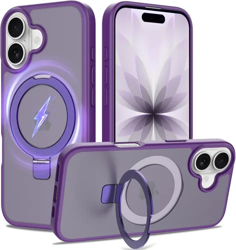 Miniatura 44 de Funda con soporte ultra magnético para iPhone 17 Pro Max [protección militar contra caídas] [compatible con MagSafe] a prueba de golpes, translúcida