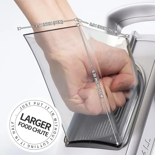 Miniatura 5 de Jonscook Recortadora de mandolina todo en 1 mejorada y segura para cocina, con espiralizador manual, picadora de alimentos con recipiente, picadora