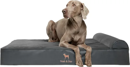 Miniatura 34 de NOAH & PAW Cama para perro, 28x23x7.5 pulgadas, camas ortopédicas para perros de tamaño mediano, espuma viscoelástica tipo cáscara de huevo Cuero