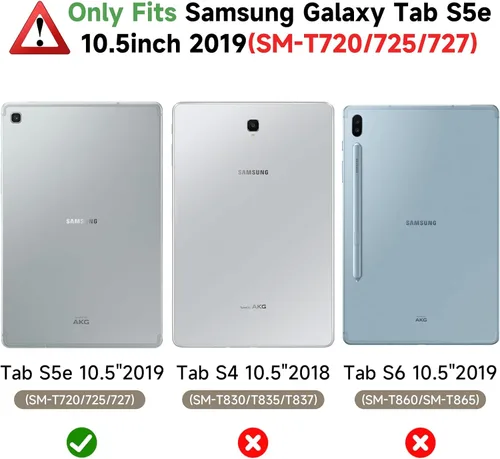 Miniatura 2 de Funda protectora ligera a prueba de golpes con mango convertible para niños y niñas, para Samsung Galaxy Tab S5e de 10.5 pulgadas lanzada en 2019