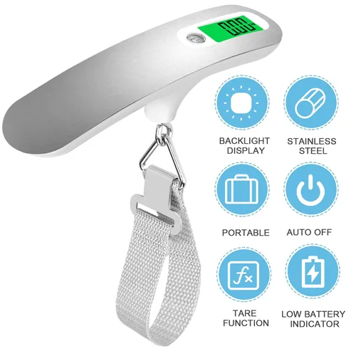Miniatura 2 de Báscula de equipaje de alta precisión báscula de equipaje portátil para maleta, báscula digital de mano electrónica de 110 libras110.2 lbs