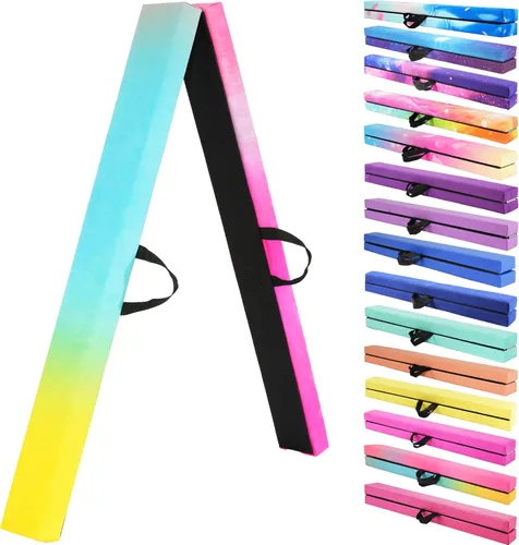 Miniatura 19 de FC FUNCHEER - Viga de equilibrio plegable, viga de suelo para gimnasia, equipo de gimnasia para niños, base de madera, fondo antideslizante y bolsa