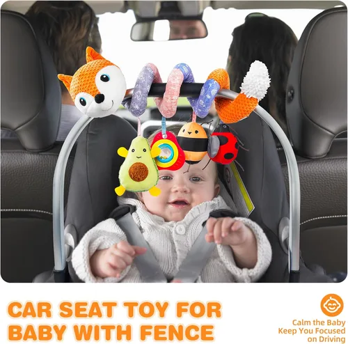 Miniatura 2 de Jollybaby - Juguetes para cuna, cochecito, asiento de coche para bebé de 0 a 12 meses, juguetes sensoriales colgantes para tiempo boca abajo