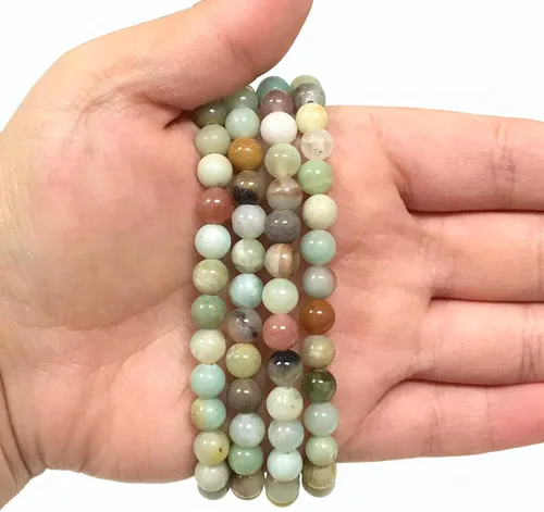 Miniatura 465 de Gem Avenue Handmade Round Bead Stretch Bracelet Unisex Natural Stone Beaded Jewelry for Men & Women, Elastic Wristband for Daily Wear
