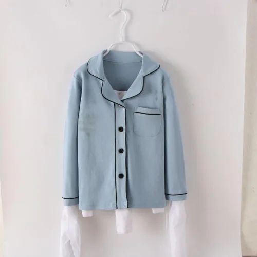 Miniatura 2 de Mallimoda Conjunto de pijama de algodón para niños, pijamas de manga larga con botones