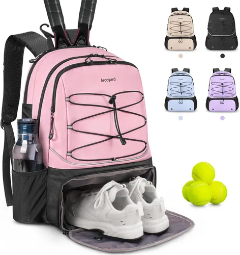Miniatura 13 de Mochila de Tenis Arcoyard con Capacidad para 2 Raquetas, Bolsas de Tenis Profesionales para Mujeres, Mochila de Tenis con Compartimento Ventilado