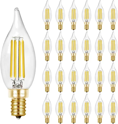 Miniatura 11 de Hizashi Bombillas LED de candelabro, E12, 40W regulables, CRI 90+, 4W, 450 lm, 5000K blanco diurno, bombillas de araña CA10, bombillas de vela