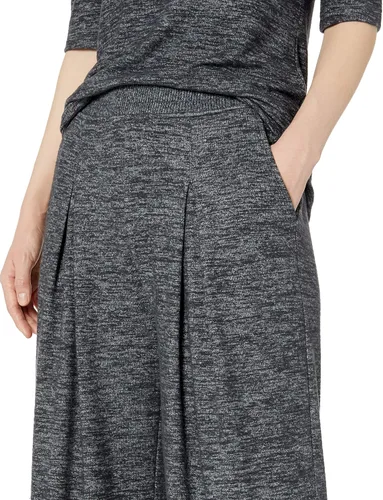 Miniatura 3 de Daily Ritual Pantalón de pierna ancha plisado de punto acogedor para mujer