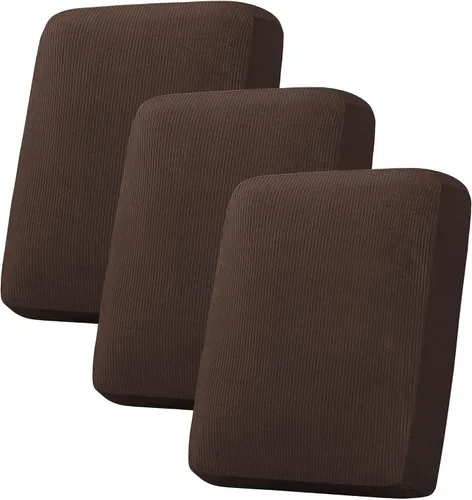 Miniatura 238 de H.VERSAILTEX - Funda de terciopelo elástica y afelpada para protección de cojines de sofá biplaza, silla o sofá, 2 piezas, tamaño grande, color gris