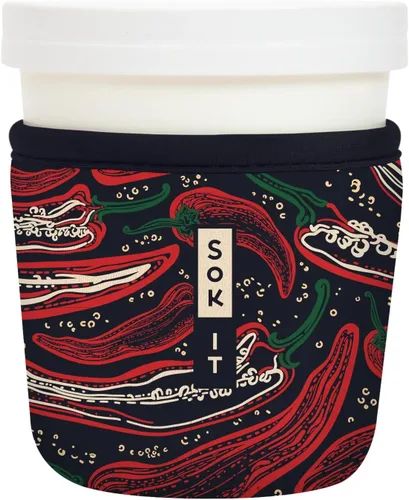 Miniatura 53 de Sok It IceCreamSok - Funda de neopreno aislada (flores abstractas, pintas de helado cónicas)