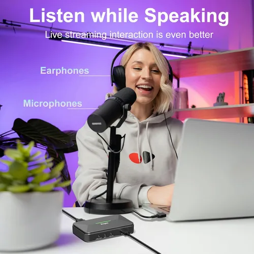 Miniatura 4 de King Ma Tarjeta de captura de video, 1080P 60HZ USB C a USB 3.0 Tarjeta de captura de audio HD Tarjeta de captura de juegos para TikTok Live