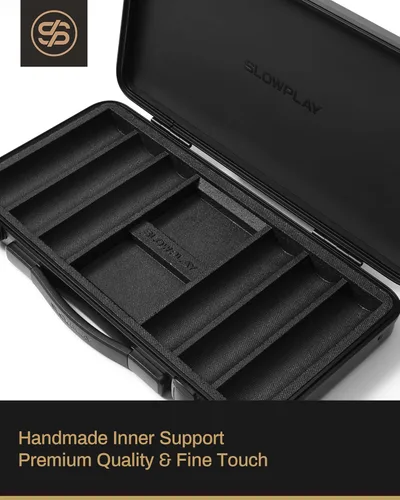 Miniatura 4 de SLOWPLAY Estuche para fichas de póquer para Texas Hold'em, 300 piezas de fichas de póquer de 1.693 in Estuche de transporte de alta gama que