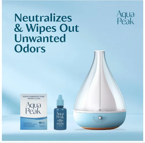 Miniatura 3 de Paquete de 2 gotas para humidificador para un tanque limpio - Más de 400 usos - Limpiador de humidificador de grado alimenticio - Retrasa