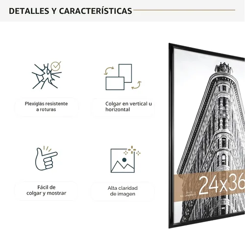 Miniatura 6 de MCS , Negro 24 x 36 pulgadas trendsetter cartel marco, 24 x 36