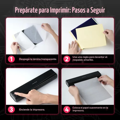 Miniatura 8 de TATTMUSE Impresoras portátiles inalámbricas para viajes, compatibles con teléfono y almohadilla, impresora compacta portátil Bluetooth pequeña
