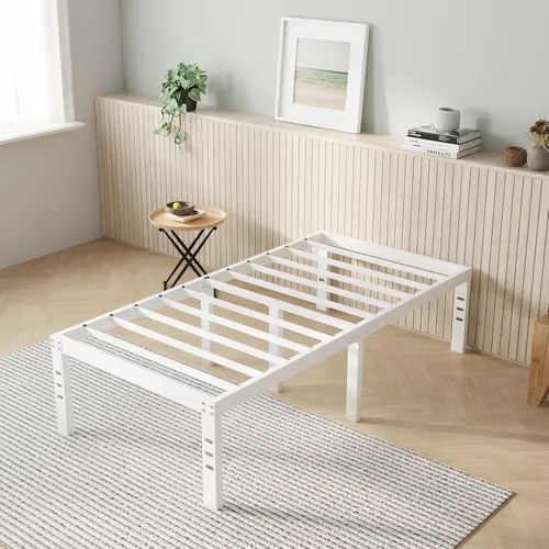Miniatura 24 de Novilla Base de cama tamaño Queen, base de cama con plataforma de metal de 14 pulgadas tamaño Queen con espacio de almacenamiento debajo de la cama