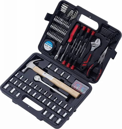 Miniatura 2 de MECHMAX Kit de herramientas de 149 piezas, juego de herramientas manuales para reparación del hogar y automóvil con martillo, llave de vaso